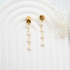 Vielseitige Wasser Tropfen Ohr Plugs mit Süßwasserperle baumeln lassen, Größen von 0g- 30 mm, Hochzeit Ohr Plugs, Ohr Gauges für Abschlussball