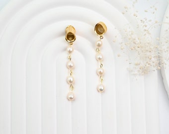 Bouchons d'oreille goutte d'eau polyvalents avec perle d'eau douce, tailles disponibles de 0 g à 30 mm, bouchons d'oreille de mariage, jauges d'oreille pour le bal