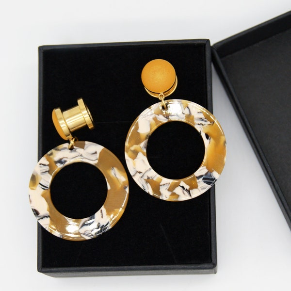 Süße Sonnenblume Plugs / 8g ,6g ,4g 2g 0g ,00g ,1/2 , 9/16 , 5/8 ,11/16 ,3/4 ,1 inch Ohrringe Gauges