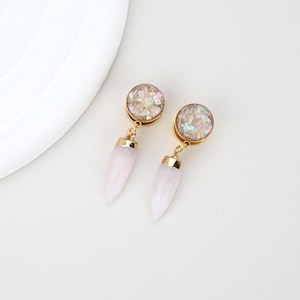 Rosa Stein Plugs Gauges 8g, 6g, 4g, 2g, 0g, 00g, 1/2, 9/16, 5/8, 11/16, 3/4, 1 Zoll Girly Plugs