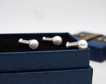 Pearl ball plugs wedding plugs double flare plugs tunnels 12g 8g 6g 4g 2g 1g 0g 00g 1/2" 9/16" 5/8" 3/4"