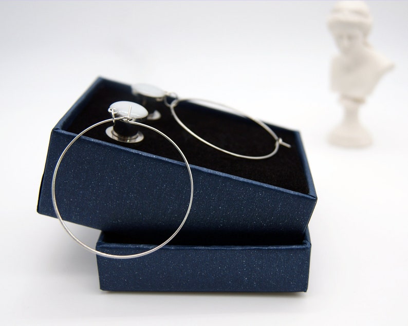 Silver Hoop Dangle Plugs stylish Piercing Gauges /8g 6g 4g Etsy