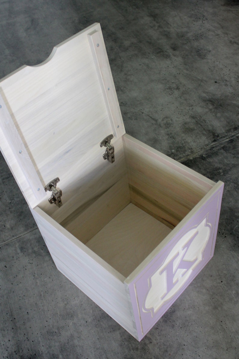 Personalized Solid Wood Toy Box Inspired by Children's Vintage Letter