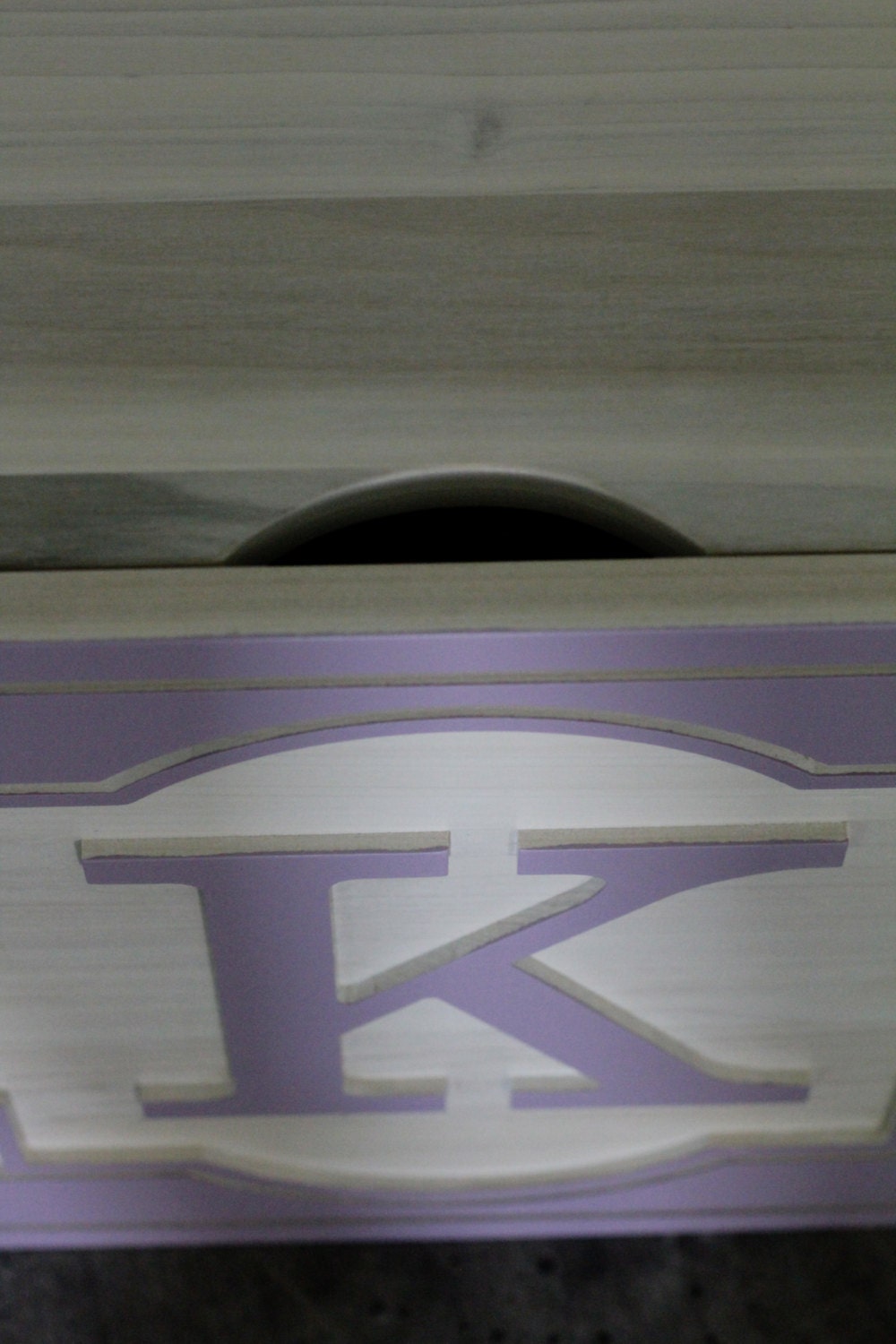 Personalized Solid Wood Toy Box Inspired by Children's Vintage Letter