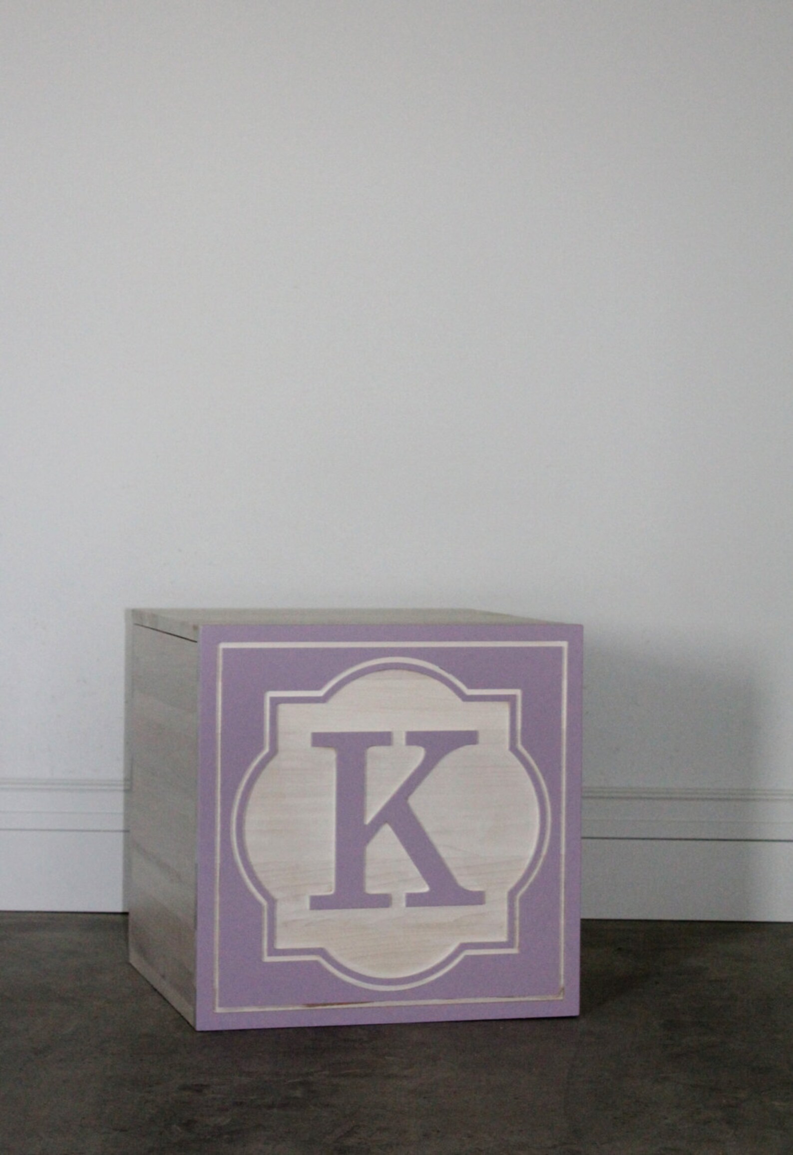 Personalized Solid Wood Toy Box Inspired by Children's Vintage Letter