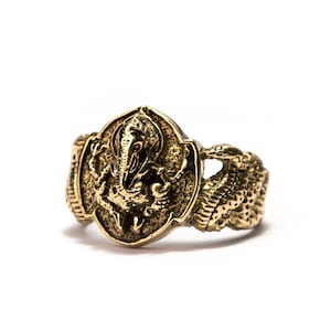 Ganesh Ring Messing, Hindu-Ring, Ganesha, Hindu Gott Geschenk Boxed + Geschenk-Tasche