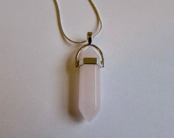 Rose Quartz Crystal Point Healing Crystal Point Pendant 16" 18" 20" 22" 24"  Unisex Free UK Shipping + Gift Bag CHG2