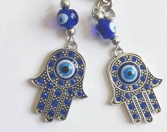 Hamsa Keychain Keyring Protection Healing Charm 4 Designs UK Seller Free UK Shipping Gift Box Option