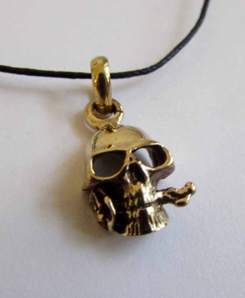 Skull head pendant on Wax Cord Adjustable Unisex Free UK Shipping Gift Bag CH2 image 1