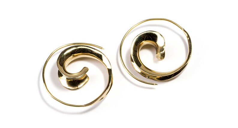Brass 3D Spiral Earrings Tribal Earrings Mandala Jewellery Free Brass 3D Spiral Earrings Tribal Earrings Mandala Jewellery Free