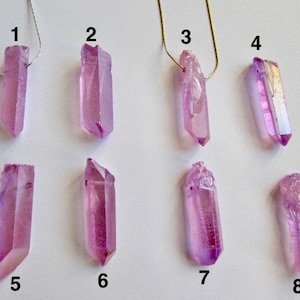 Pink Titanium Quartz Raw Necklace Sterling Silver Gold Filled Custom Made Necklace Choker Length + Gift Bag Free UK Delivery D19