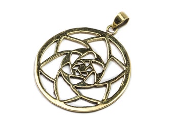 Brass Mandala Pendant Boho jewellery Rajasthani Jewelry Handmade Gift Ideas Free UK delivery BP3