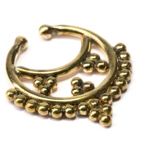 Septum Ring Brass Nickel Free Real & Fake Septum Tribal Jewelery Indian Nose Ring B17 Gift Boxed and Gift Bag Free UK Delivery