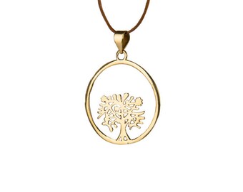 Tree of Life Circle Pendant On Adjustable Cord Necklace Spiritual jewellery Yogi Jewellery Handmade Free UK delivery CH2