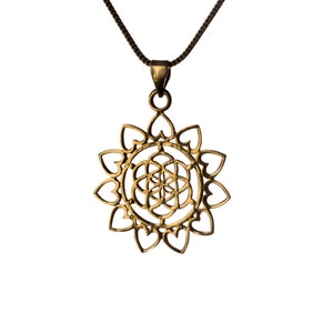 Seed of Life Brass Pendant Necklace Spiritual jewellery Yogi Jewellery Sacred Geometry Jewellery Handmade Free UK delivery BP3