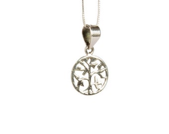 Sterling Silver Dainty Tree of Life Pendant Necklace Spiritual Jewellery Handmade Free UK delivery