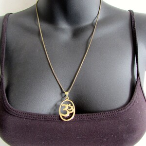 Om Ohm Aum Oval Pendant Necklace Handmade Yogi Yoga Boho Jewelry Free UK delivery BP3 image 4