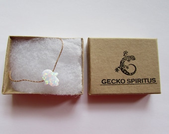 Hamsa White Opal Necklace Dainty Gold Filled Necklace Pendant Evil Eye Free UK delivery + Gift Box + Gift Bag