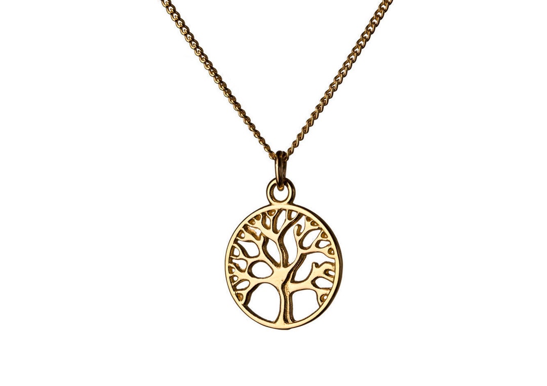 Circle Tree of Life 14K Gold Filled Pendant Necklace Nature Jewellery ...