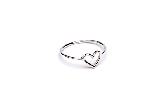 Dainty Heart Ring Sterling Silver 925, Handmade, Simple  display picture 1