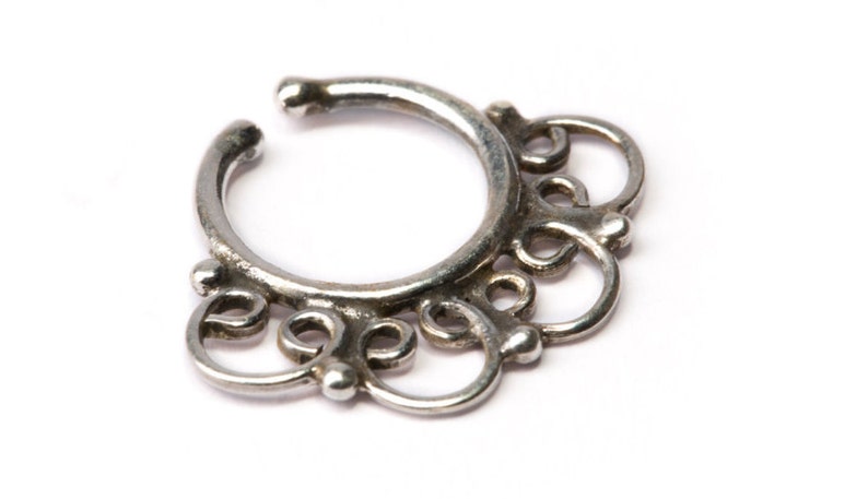 Septum Ring Sterling Silver 925 Septum Fake Septum Tribal Jewelery Indian Nose Ring S9 Gift Boxed and Gift Bag Free UK Delivery
