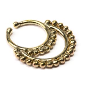 Septum Ring Brass Nickel Free Septum Fake Septum Tribal Jewelery Indian Nose Ring B18 Gift Boxed and Gift Bag Free UK Delivery