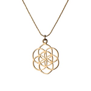 Seed of Life Gold Filled Pendant Necklace Spiritual jewellery Yogi Jewellery Geometry Jewellery Handmade Free UK delivery GP10