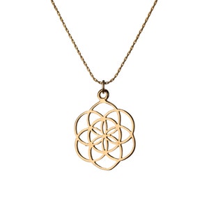 Seed of Life Gold Filled Pendant Necklace Spiritual jewellery Yogi Jewellery Geometry Jewellery Handmade Free UK delivery GP10 image 1