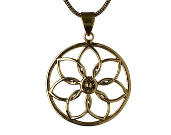 Mandala Circle Flower Design Pendant - Necklace Spiritual jewellery Yogi Jewellery Jewellery Handmade Free UK delivery BP2
