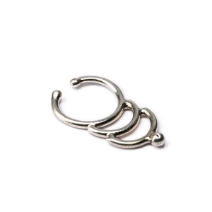 Septum Ring Sterling Silver 925 Septum Fake Septum Tribal Jewelery Indian Nose Ring S2 Gift Boxed and Gift Bag Free UK Delivery