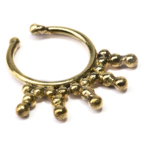 Septum Ring Brass Nickel Free Real & Fake Septum Tribal Jewelery Indian Nose Ring B5 Gift Boxed and Gift Bag Free UK Delivery