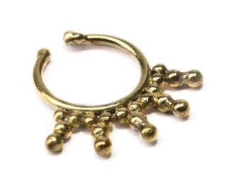 Septum Ring Brass Nickel Free Real & Fake Septum Tribal Jewelery Indian Nose Ring B5 Gift Boxed and Gift Bag Free UK Delivery