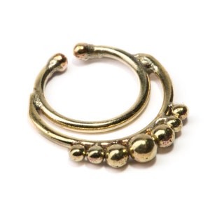 Septum Ring Brass Nickel Free Septum Fake Septum Tribal Jewelery Indian Nose Ring B27 Gift Boxed and Gift Bag Free UK Delivery
