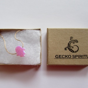 Hamsa Pink Opal Necklace Dainty Gold Filled Necklace Pendant Evil Eye Free UK delivery + Gift Box + Gift Bag