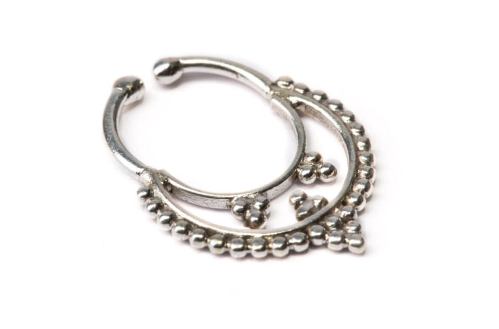 Septum Ring Sterling Silver 925 Septum Fake Septum Tribal Jewelery Indian Nose Ring S13 Gift Boxed and Gift Bag Free UK Delivery