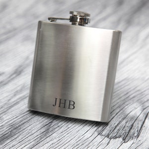 Hip Flask Personalised Engraved Initials Wedding Gift,  Groomsmen, Usher Groom