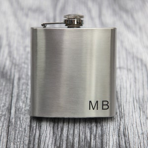 Hip Flask Personalised Engraved Initials Wedding Gift,  Groomsmen, Usher Groom