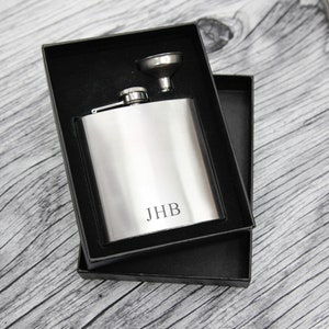 Personalized Engraved Hip Flask Set: Groomsmen Gift