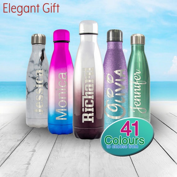 Personalised Water Bottle Stainless Steel Vacuum Insulated Chilly Flask gift xma