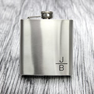 Hip Flask Personalised Engraved Initials Wedding Gift,  Groomsmen, Usher Groom