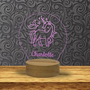 Personalised LED Night Light - Colour Changing Custom Engraved Name Lamp | Night Light Lamp | Unique Present and Gift