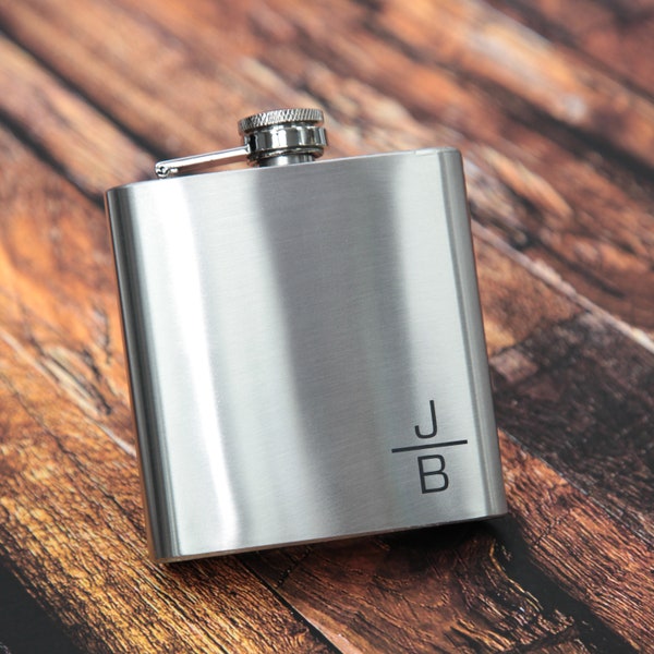 Personalised engraved BEST MAN hip flask wedding gift, best man chich modern