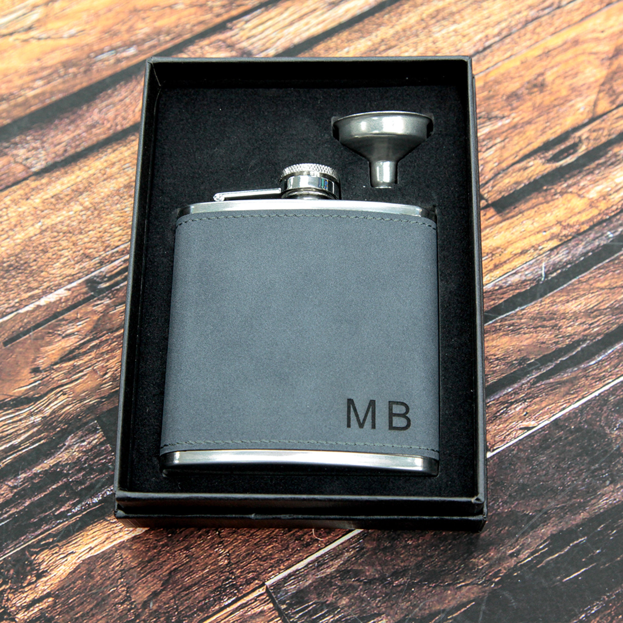 Personalised Engraved Flask - PU Leather Hip Flask Groomsmen Gift Birthday - Foto 12