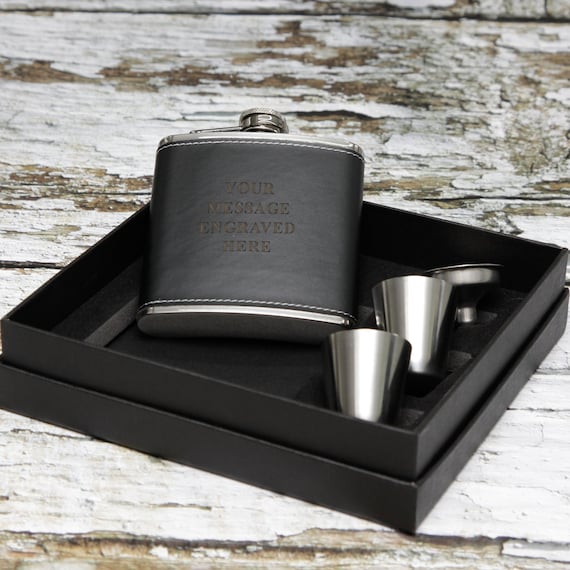 8OZ PERSONALIZED - Git Wrecked Flask - BLACK, RED, STAINLESS, OR 6OZ LEATHER 8OZ PERSONALIZED - Git Wrecked Flask - BLACK, RED, STAINLESS, OR 6OZ LEATHER