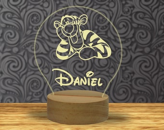 Personalised LED Night Light - Custom Engraved Name Lamp | Night Light Lamp | Unique Present and Gift