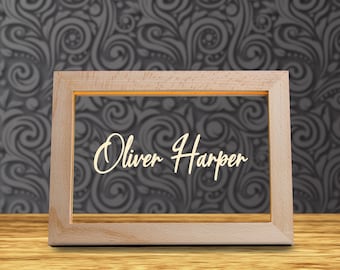 Personalized Engraved Name LED Night Light - Wooden Frame