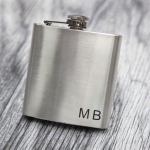 Hip Flask Personalised Engraved Initials Wedding Gift,  Groomsmen, Usher Groom