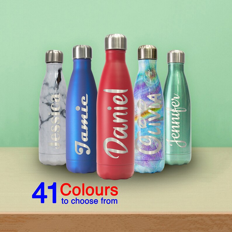 Personalised Chilly Flask water bottle custom double walled Etsy