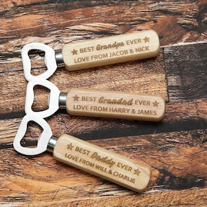 Best DAD Ever Personalised Wooden Bottle Opener Dad Beer Bottle Opener Gift for Daddy Fathers Day Gifts Birthday Gift for Him