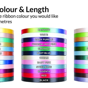 Personalised Satin Ribbon, Gift Wrapping, Birthdays, Weddings, Anniversary, Customised Ribbon, 10mm Satin Ribbon, Corporate Branding Ribbon image 2